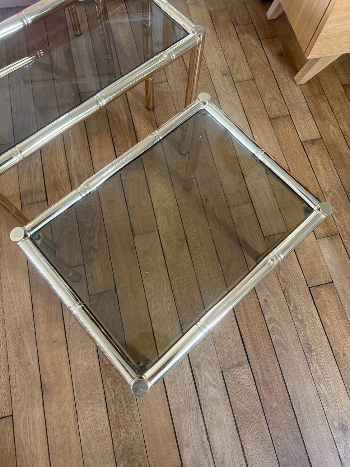 3 nesting bamboo tables