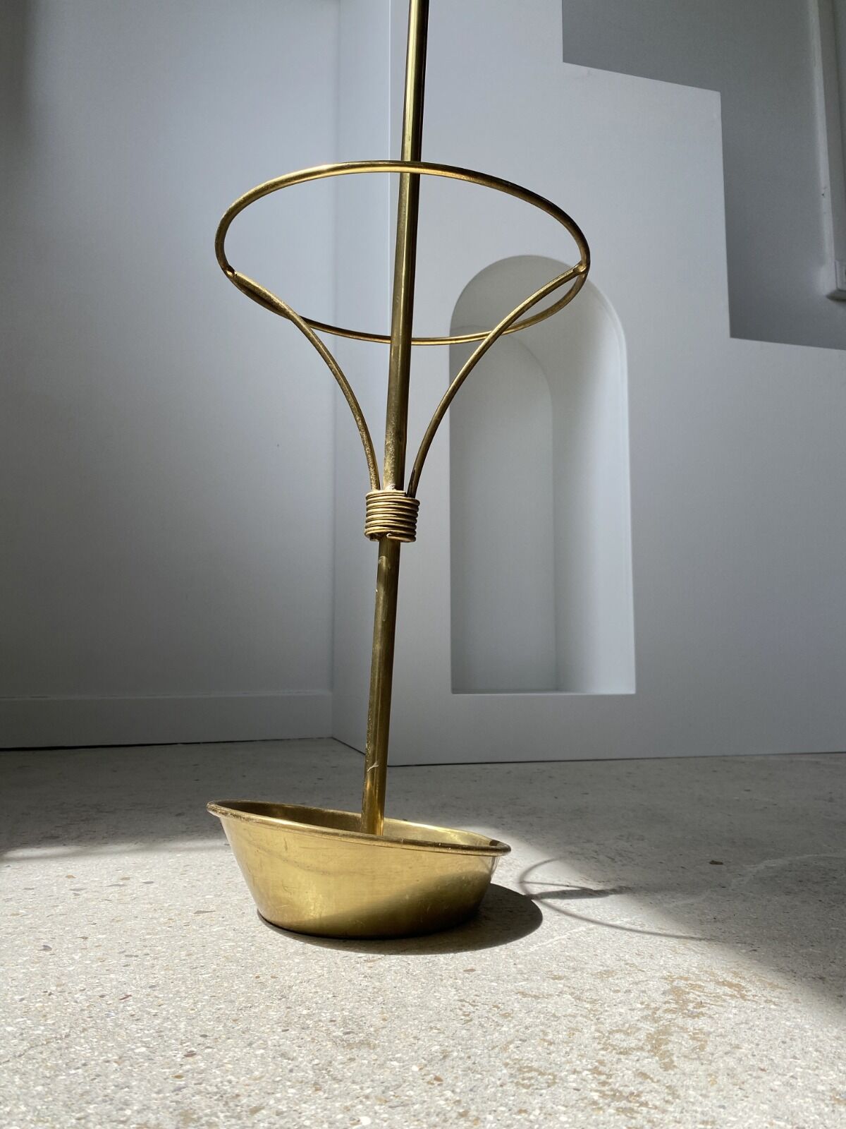 Vintage golden brass umbrella holder