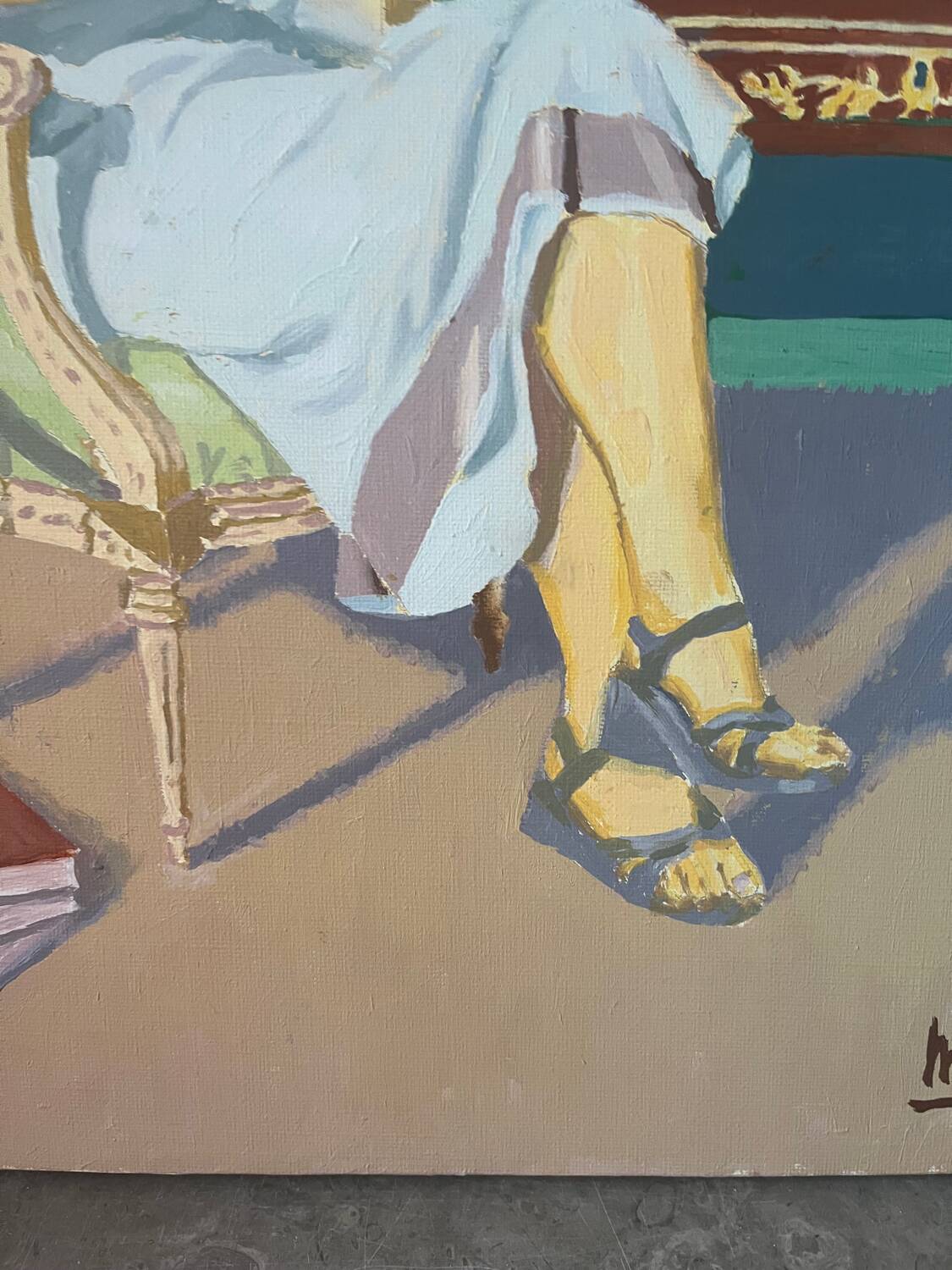"The Love Novel", oil on canvas signed M. Toyer