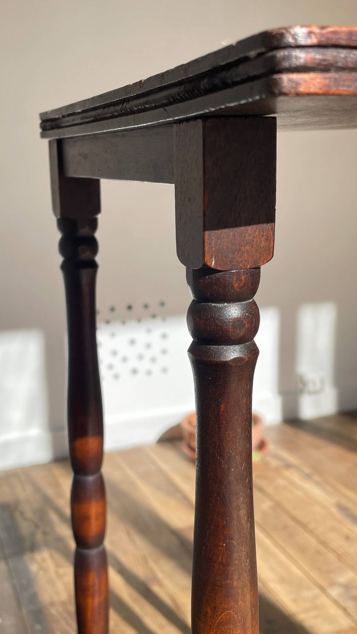 Turned Wood Style Bedside Table