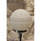 Chrome metal lamp with glass globe, Art Deco style, 20th century period.