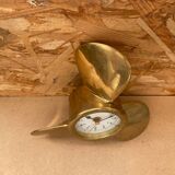 Ancienne hélice laiton avec pendule horloge murale nautique vintage
