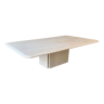 Table basse rectangle en travertin adouci et claire
