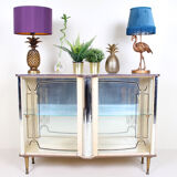 Retro vintage glass sliding door display case