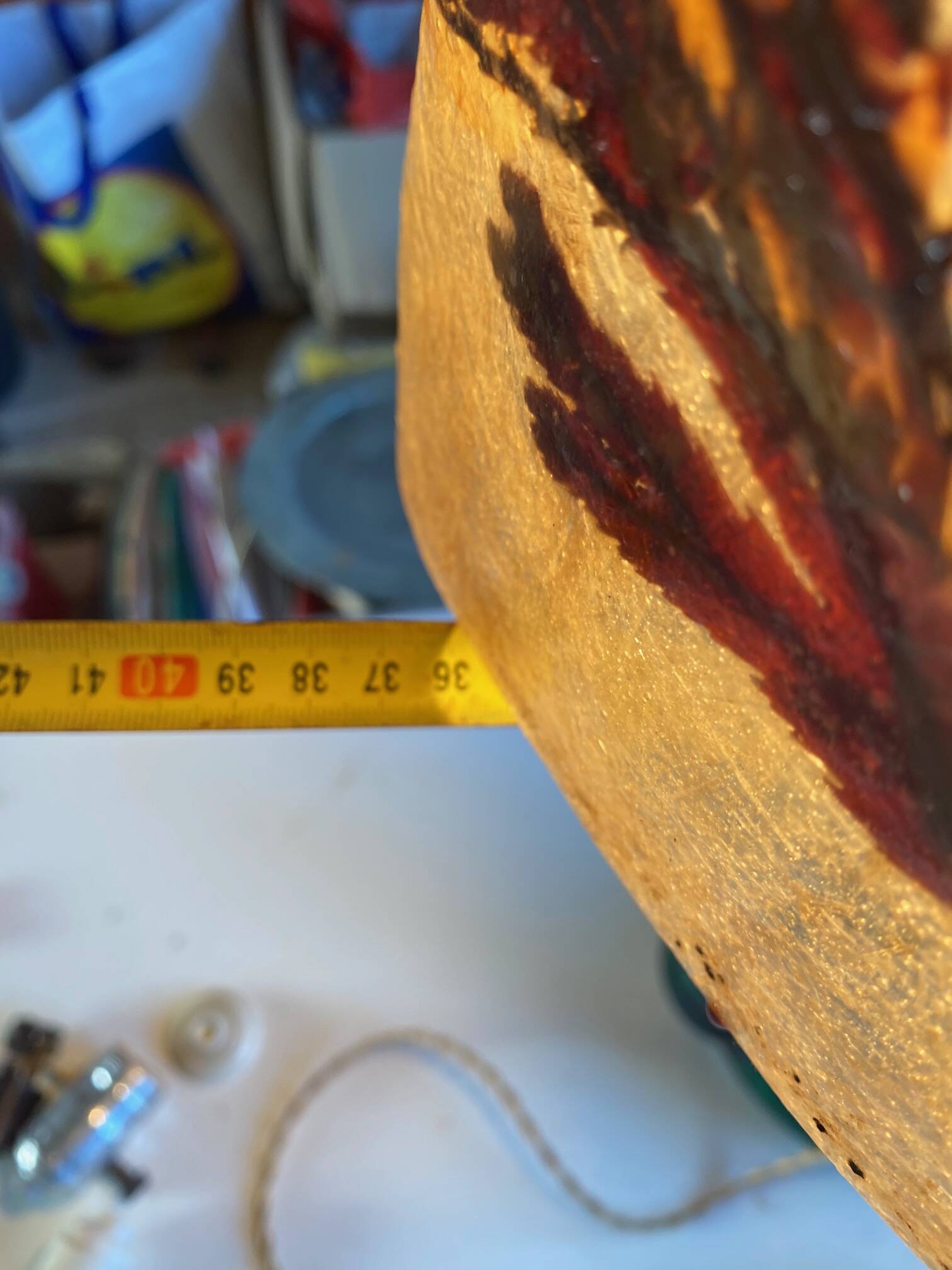 Vintage table lamp with herbarium shade