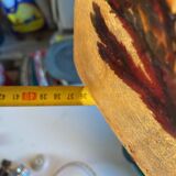 Vintage table lamp with herbarium shade