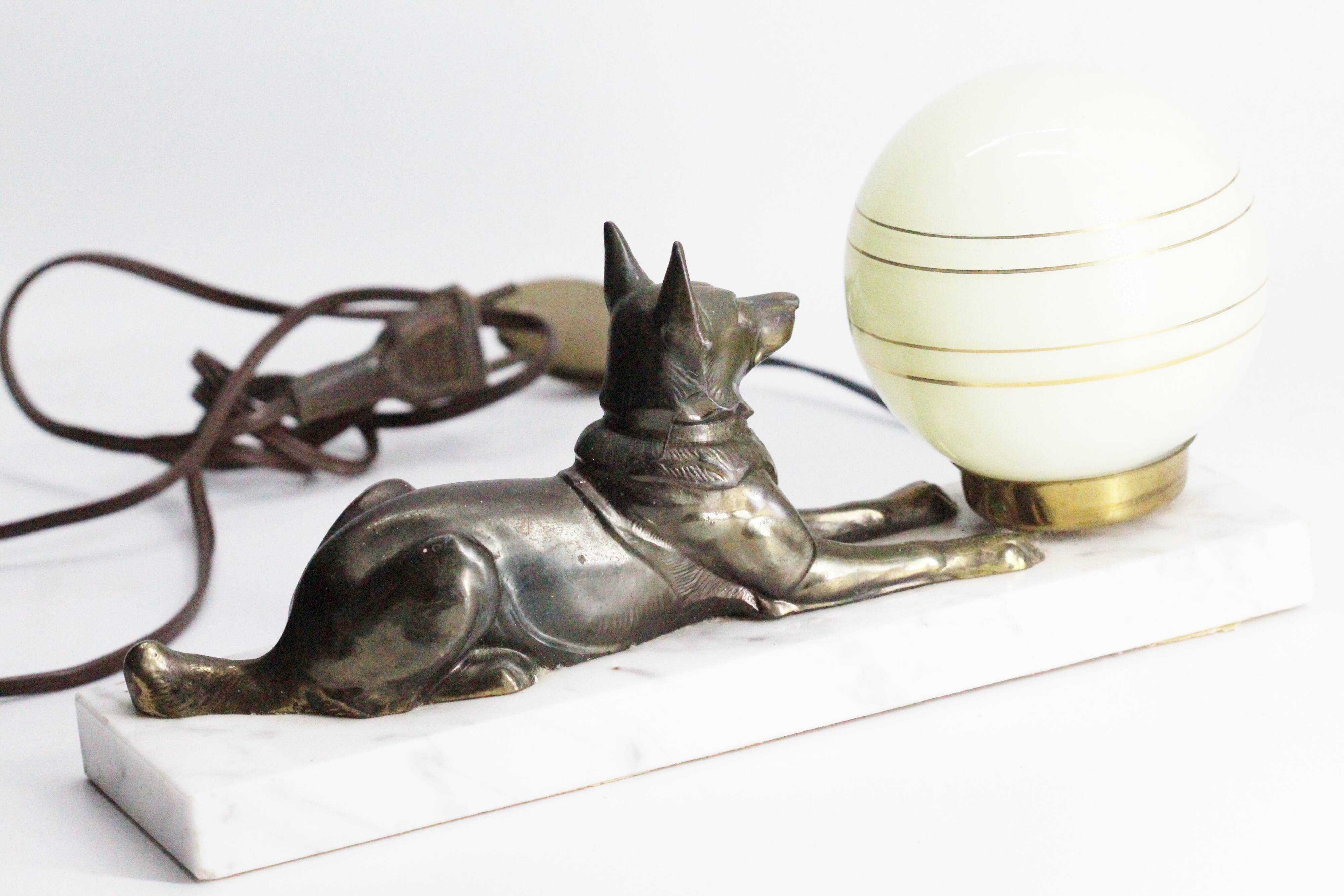 Lamp dog art deco