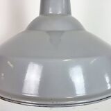 Large Industrial British Grey Enamel Factory Pendant Lamp from Benjamin, 19