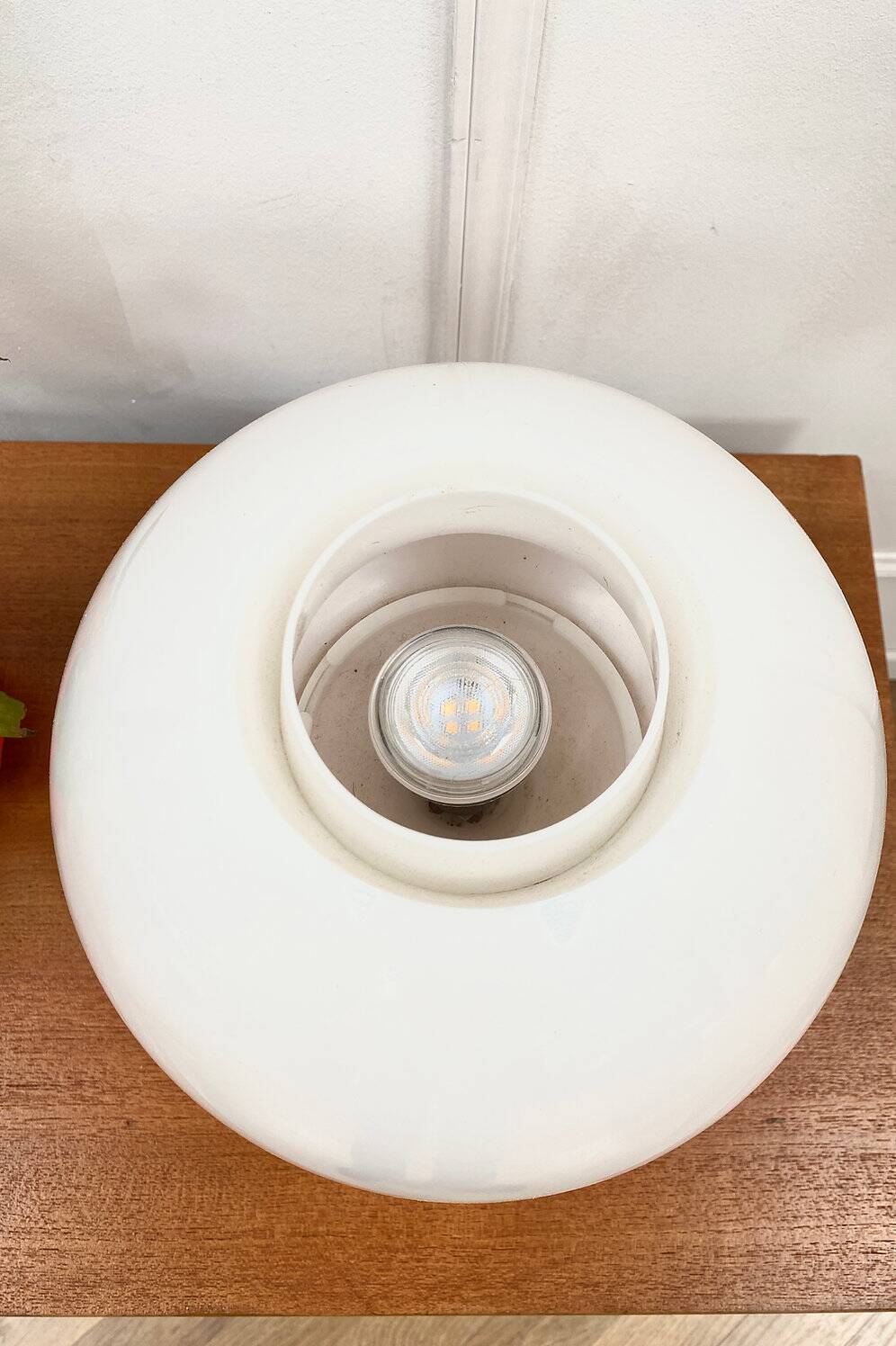 Lampe à poser blanche champignon vintage