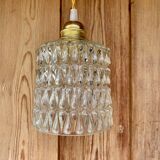 Vintage structured glass globe pendant light drops