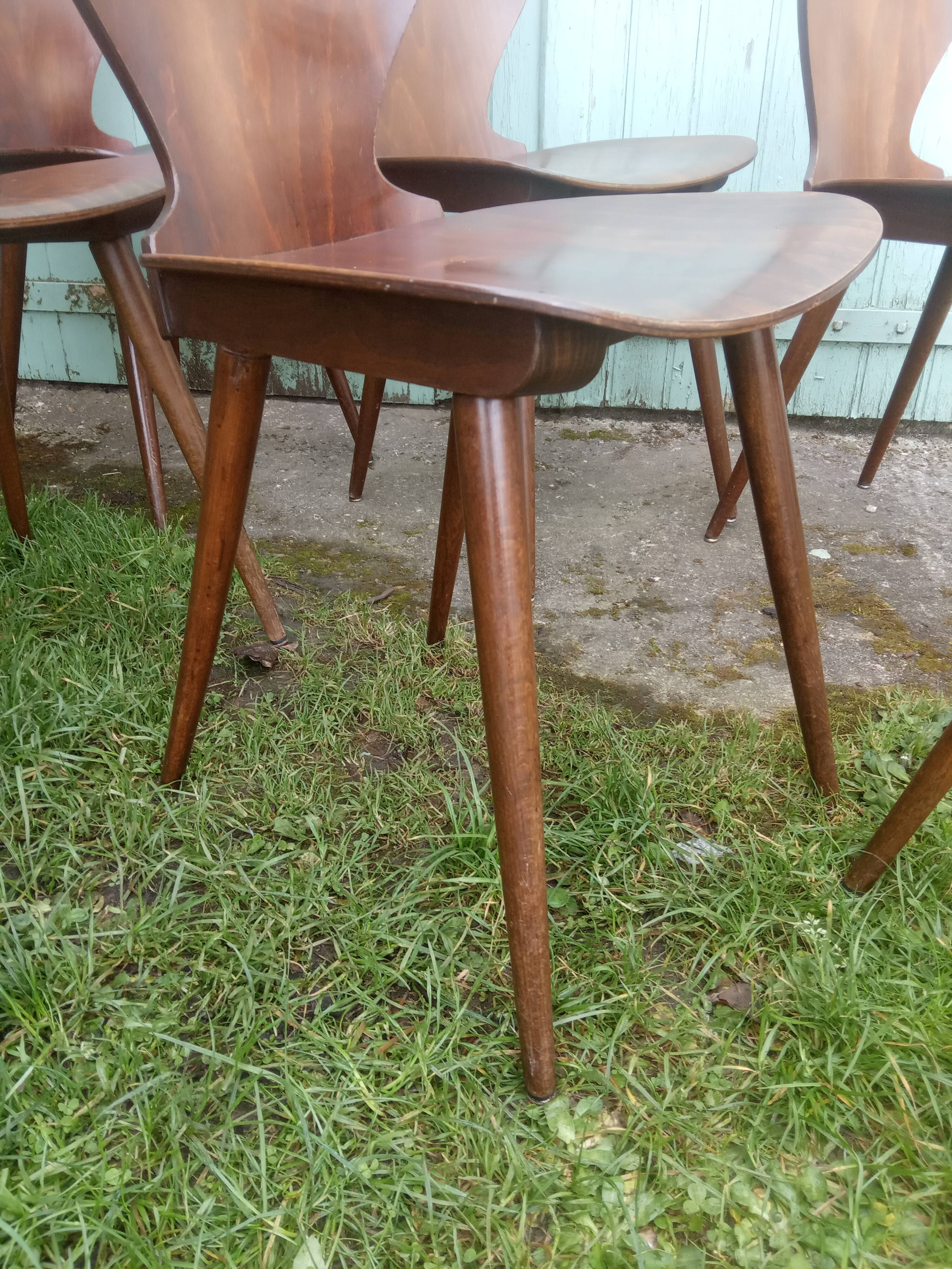 Lot de 6 chaises bistrot Baumann modèle "Fourmi"