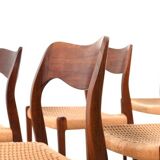 Set of 6 chairs vintage model 71 by N.O.Moller
