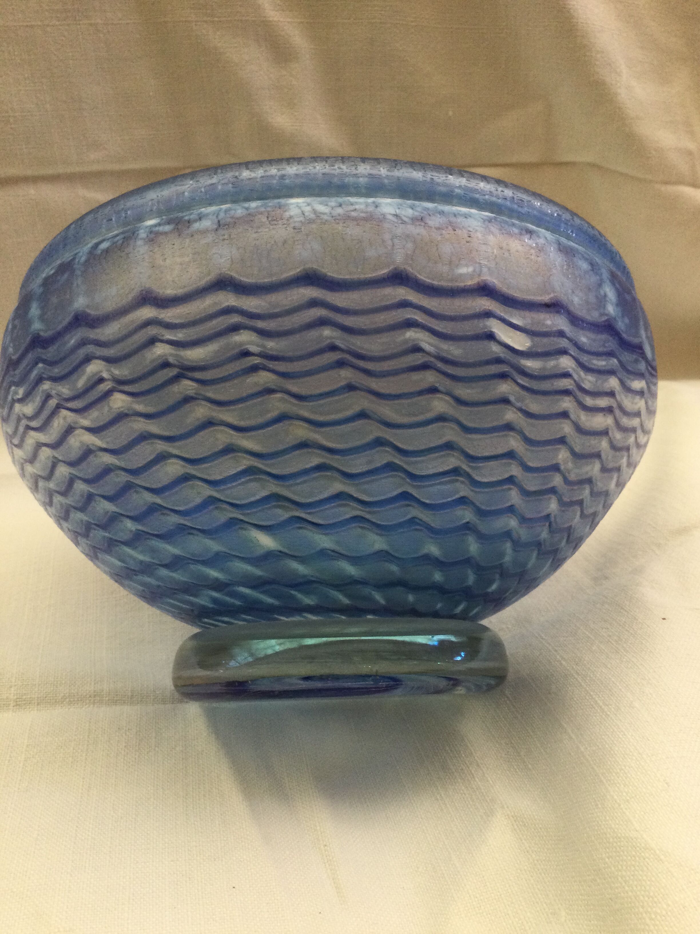 Glass cut several colors, dominant blue