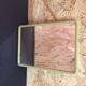 Small green vintage barber mirror 22x16cm