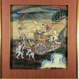 Ensemble de 3 peintures thaïlandaises, Rattanakosin, XIXème siècle