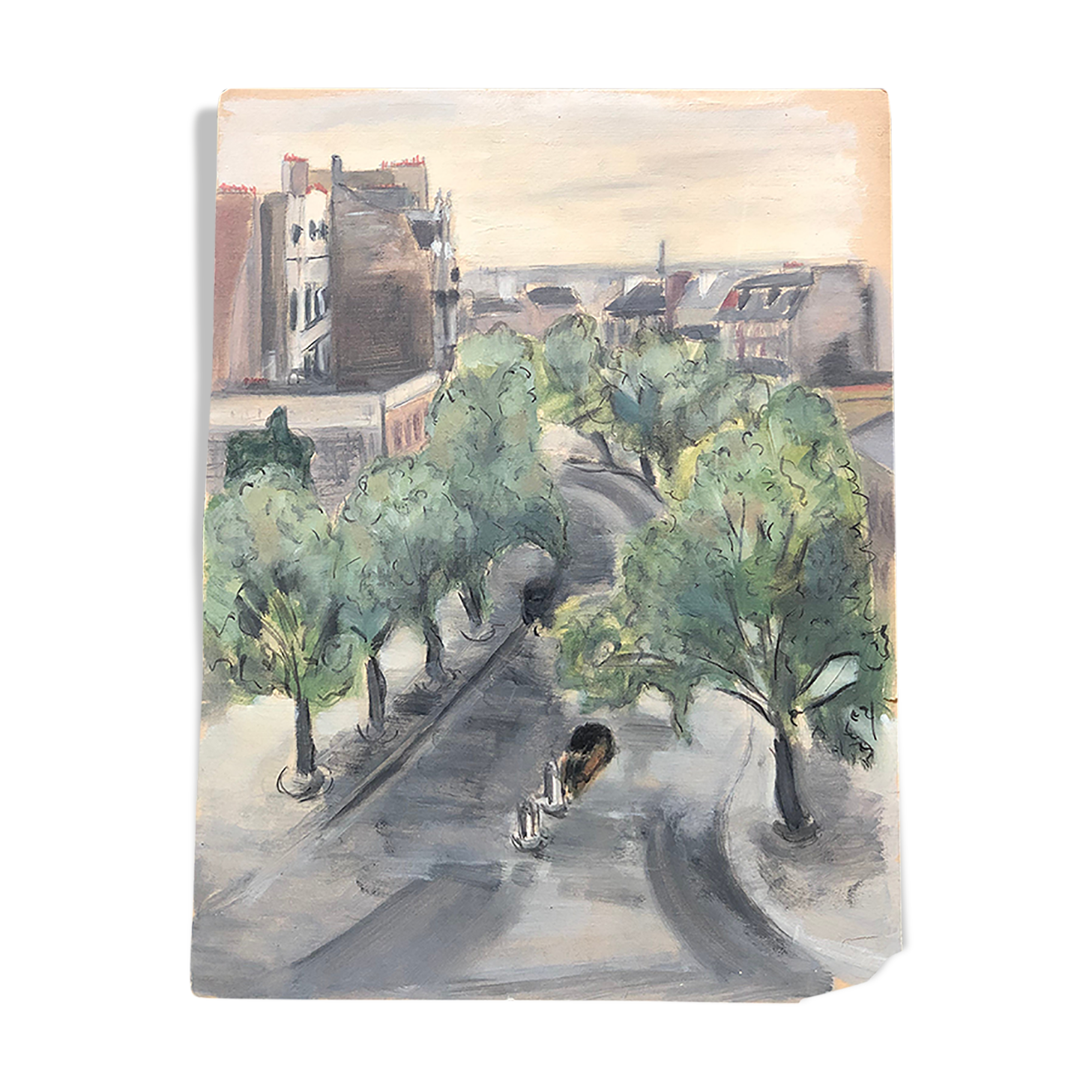 Gouache rue de paris