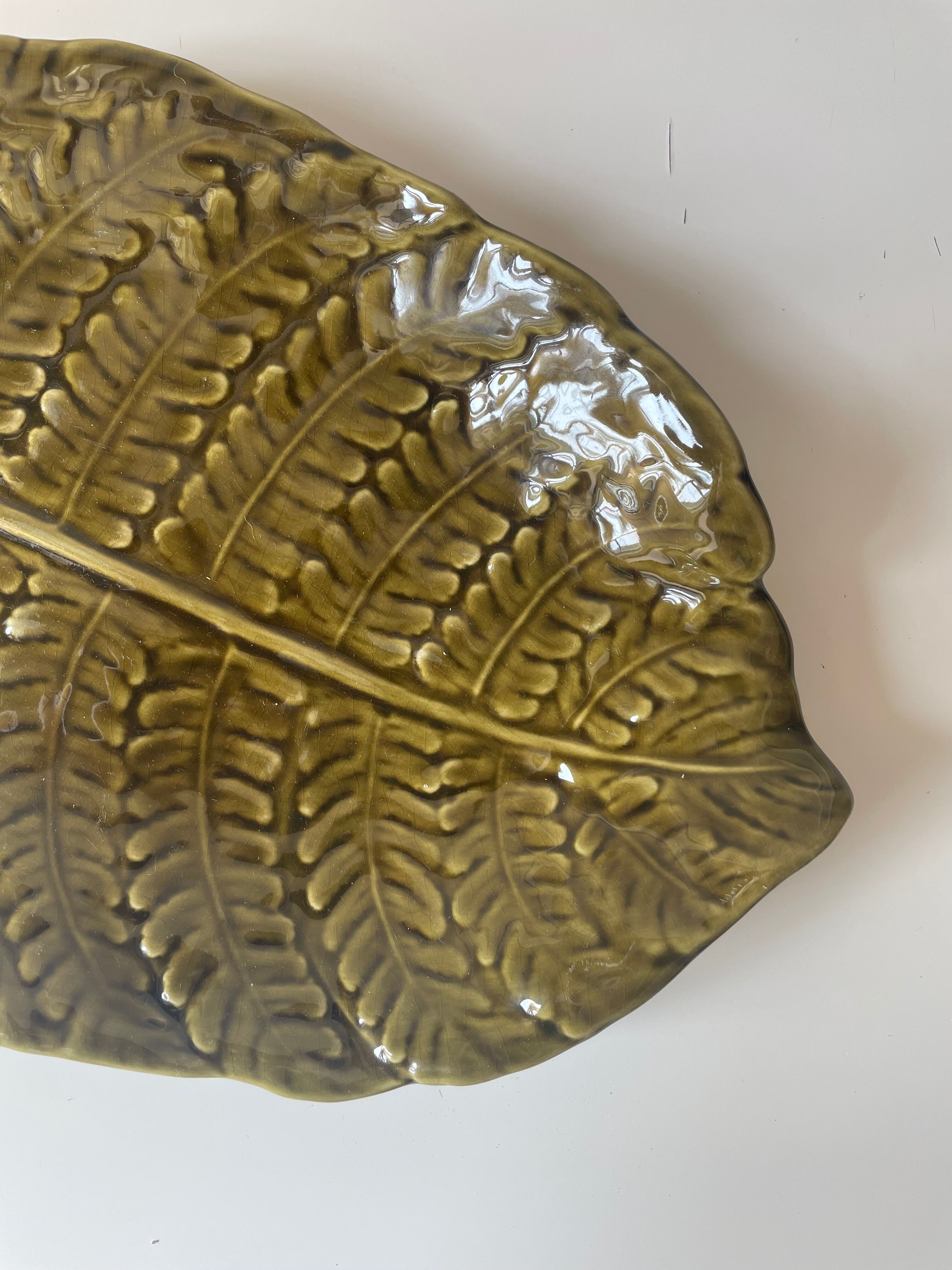 Ceramic fern dish Sarreguemines