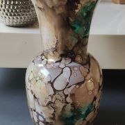 Marbled glass art ball vase. Murano style. Italy. Height 26 cm.