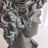 Bronze patinated plaster sculpture - David
