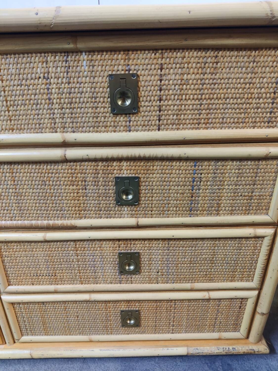 Dal Vera rattan and bamboo sideboard