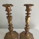 Pair of candlesticks in bronze 19th century