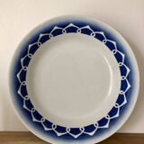 Plat creux blanc et bleu faïence badonviller vintage sublime