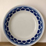 Vintage sublime white and blue hollow dish Badonviller earthenware