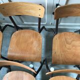 Lot of six vintage school chairs