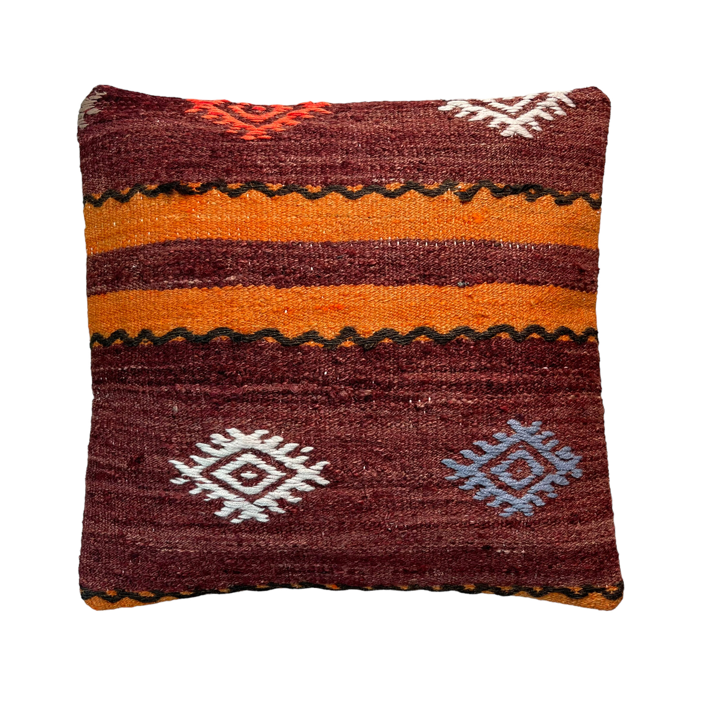 Vintage  Turkish kilim cushion cover , 40 x 40 cm