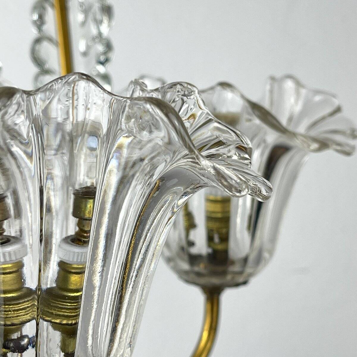 Murano glass chandelier by Ercole Barovier, Barovier & Toso, 1930s.