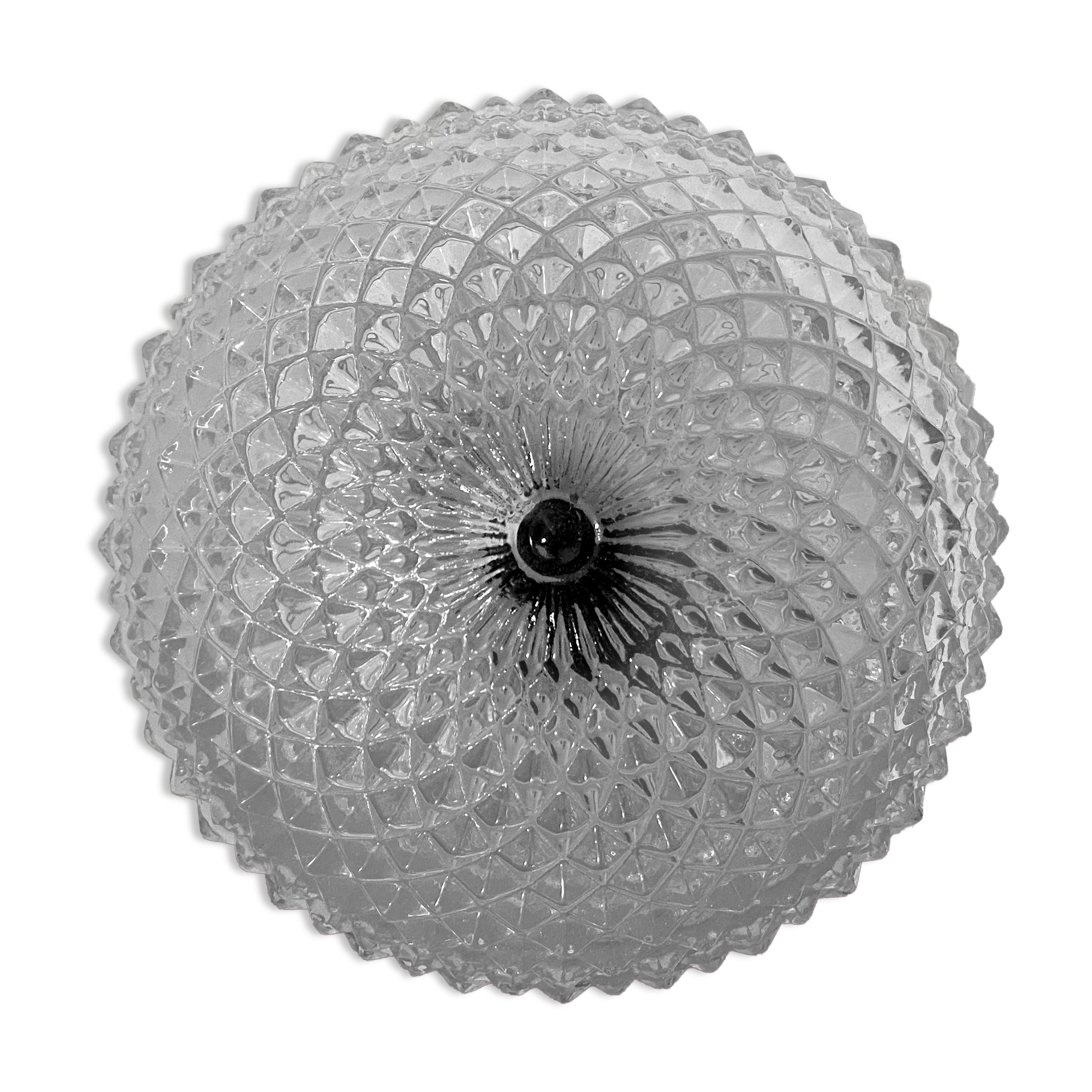 Vintage diamond-tipped glass wall lamp/ceiling lamp
