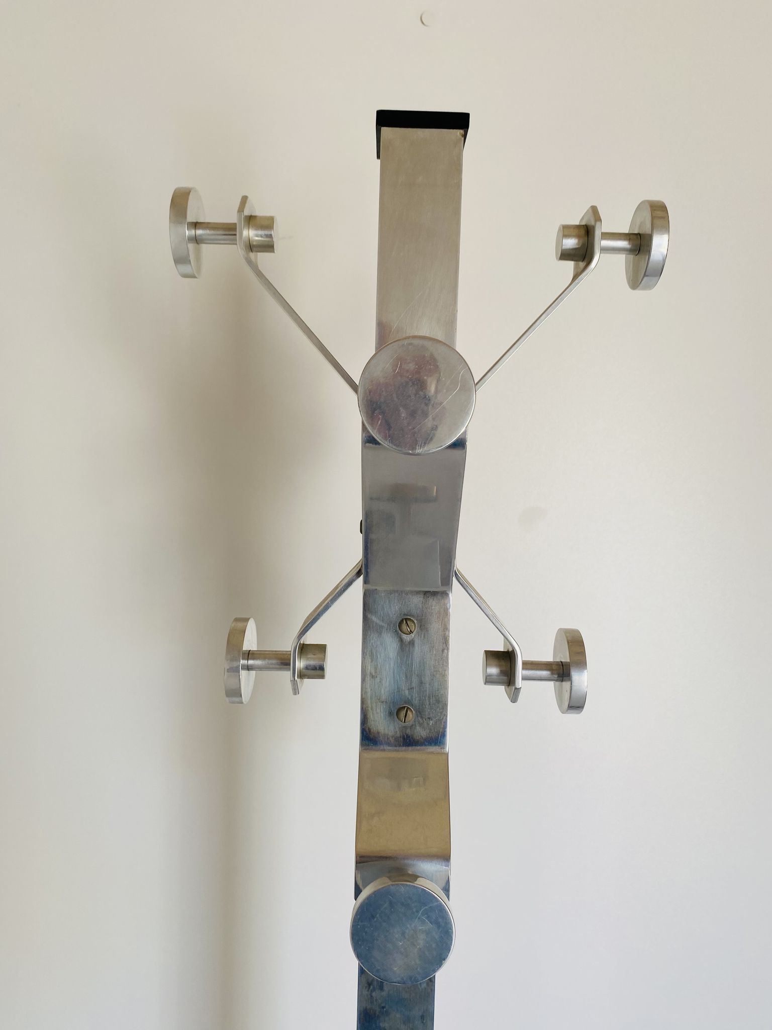 1970s vintage chrome coat and umbrella racks, set of two
