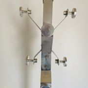 1970s vintage chrome coat and umbrella racks, set of two