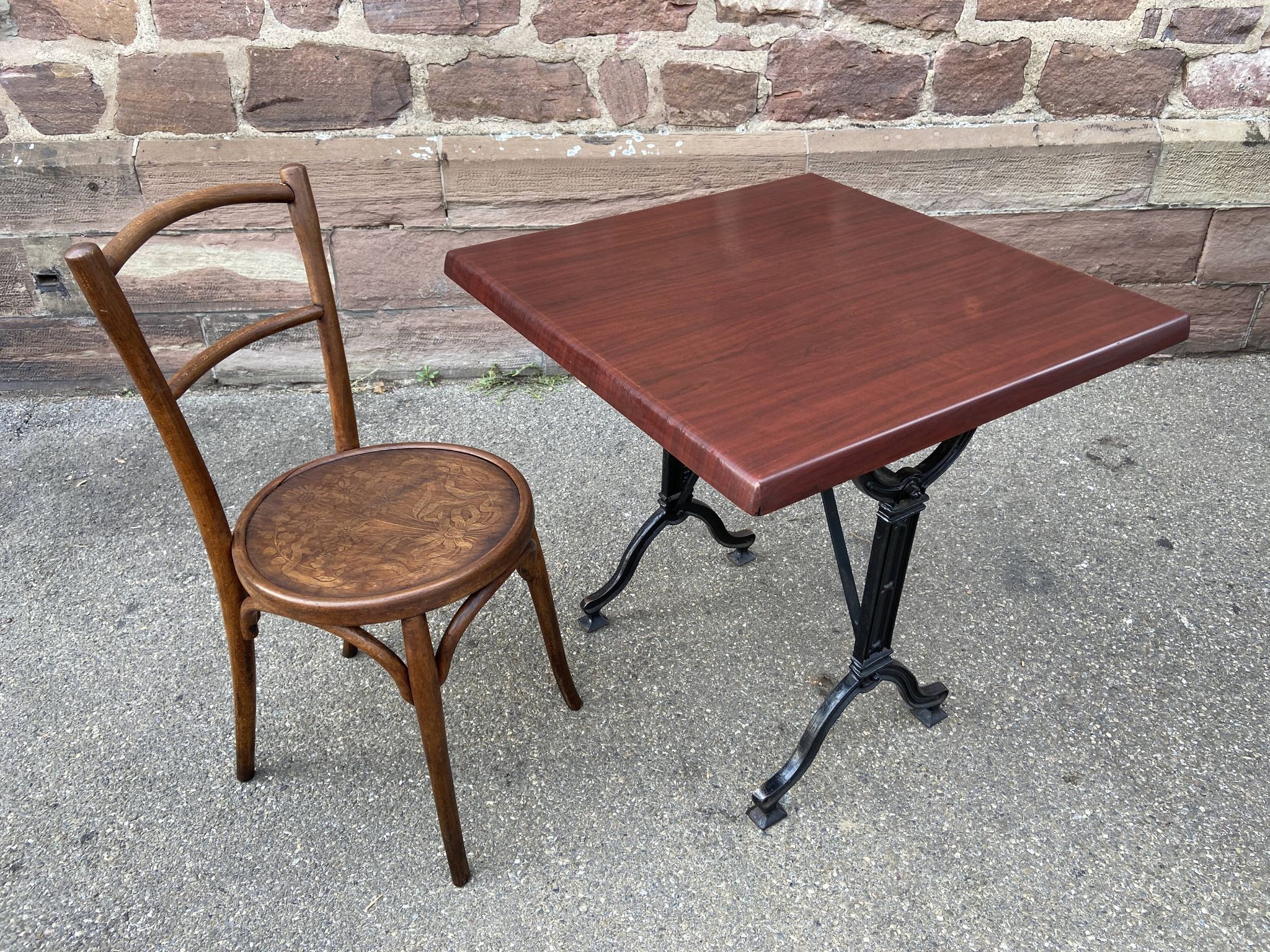 Parisian cast iron bistro table Mid-century French Paris café Montmartre bistro table 80s