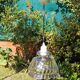 Vintage glass suspension in slightly purple color