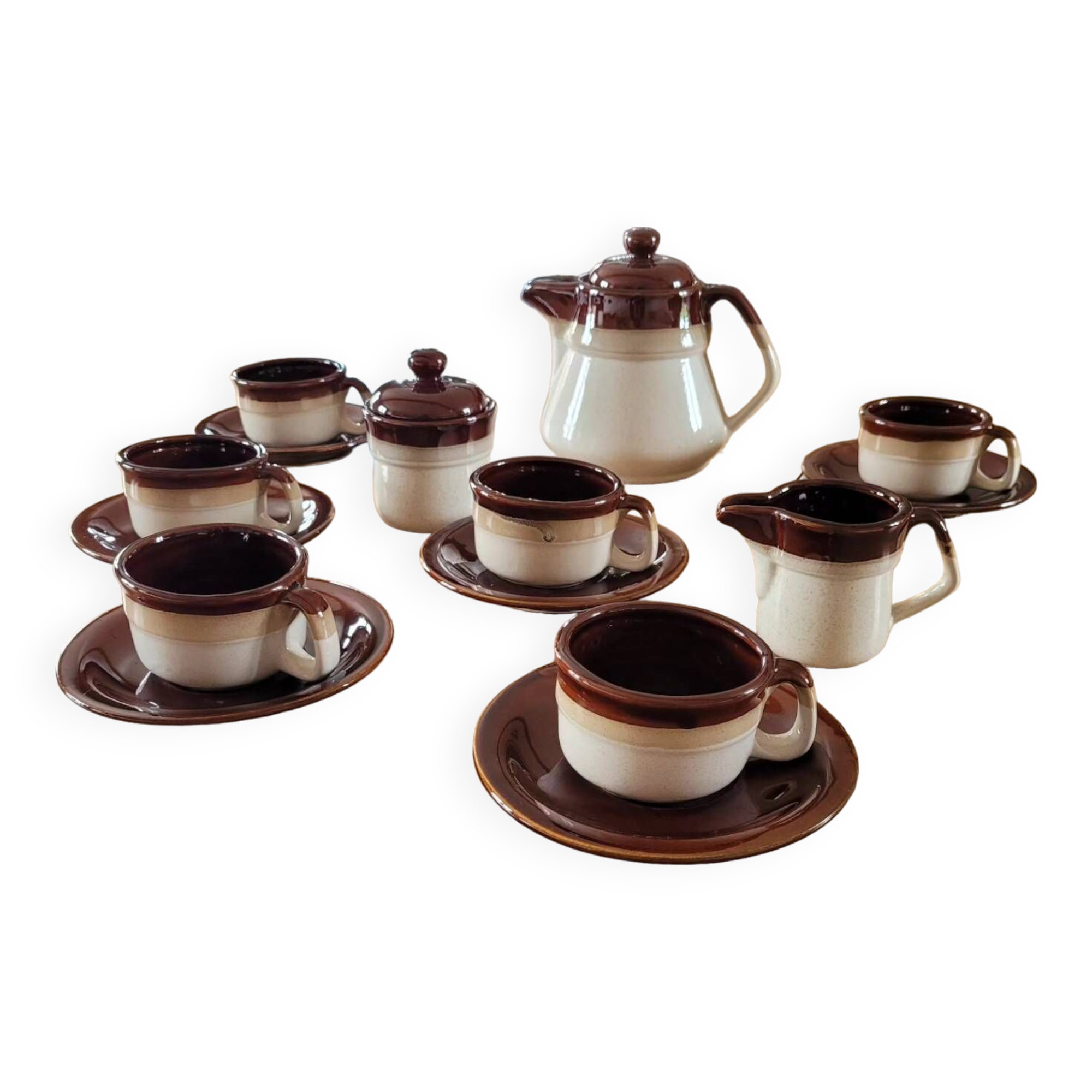 Glazed stoneware coffee service