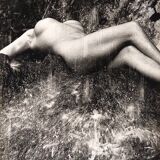 Photography, Lucien Clergue “naked woman under the waterfall”, silver print signed and dated