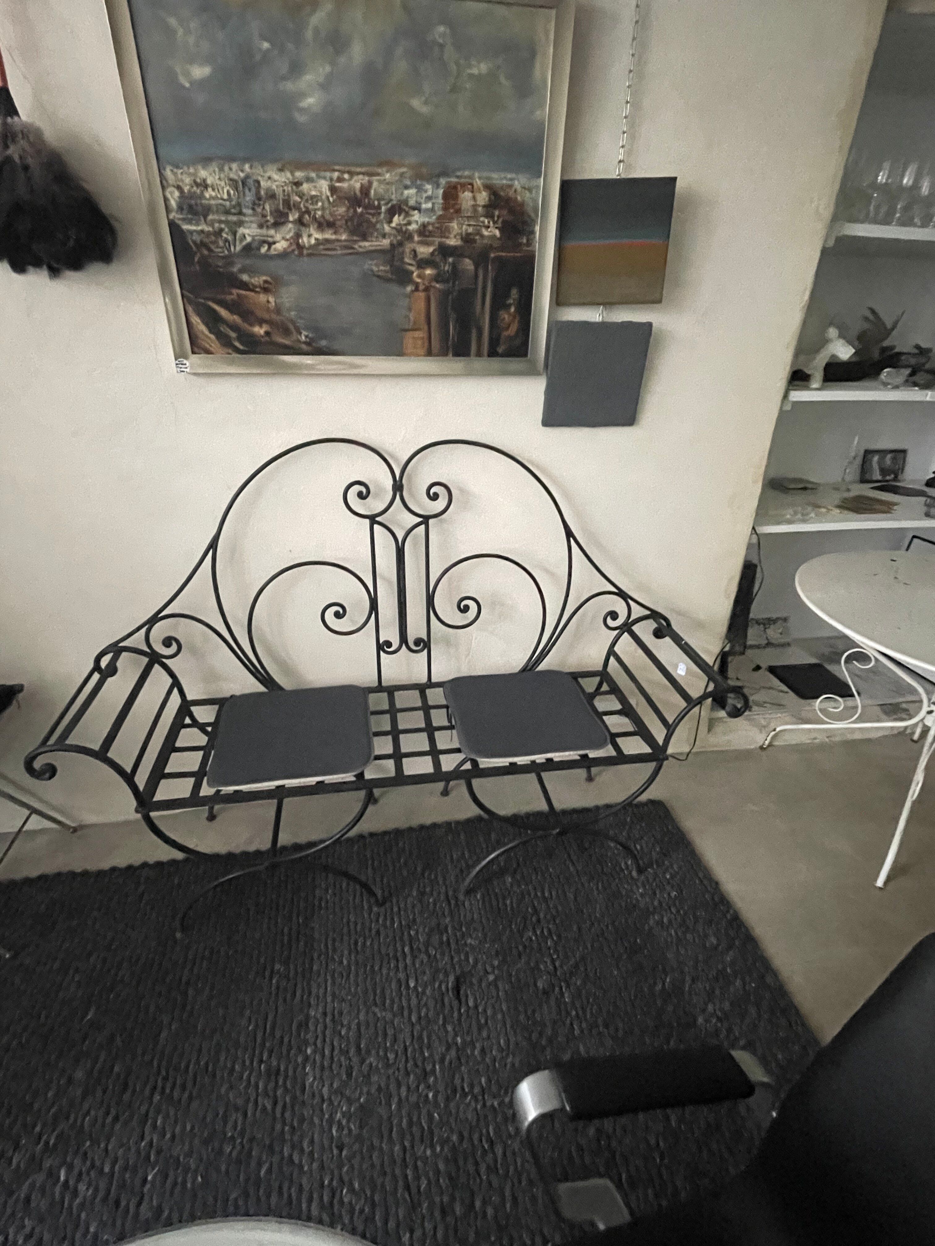 Banc de jardin fer forgé