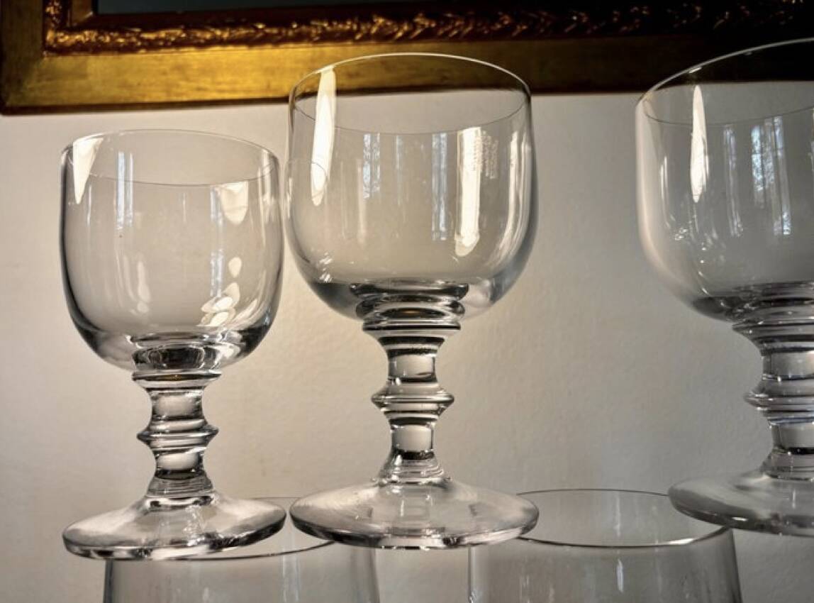 Large crystal beer or dessert glasses, 2 heights