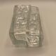 Thick crystal vase by Daum. Sculpted decor in a modernist style. 1960 - 70.