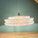 Vintage XXL glass pendant light from Clichy White