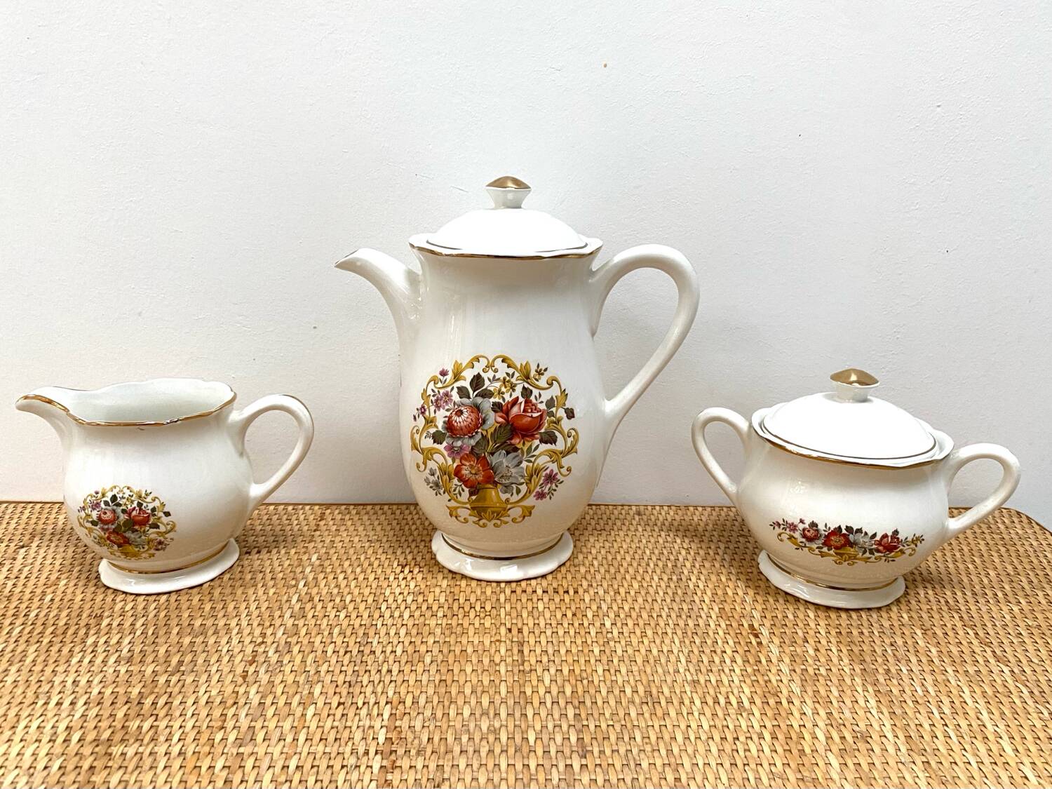 Service à café complet 12 tasses Digoin Sarreguemines des années 50