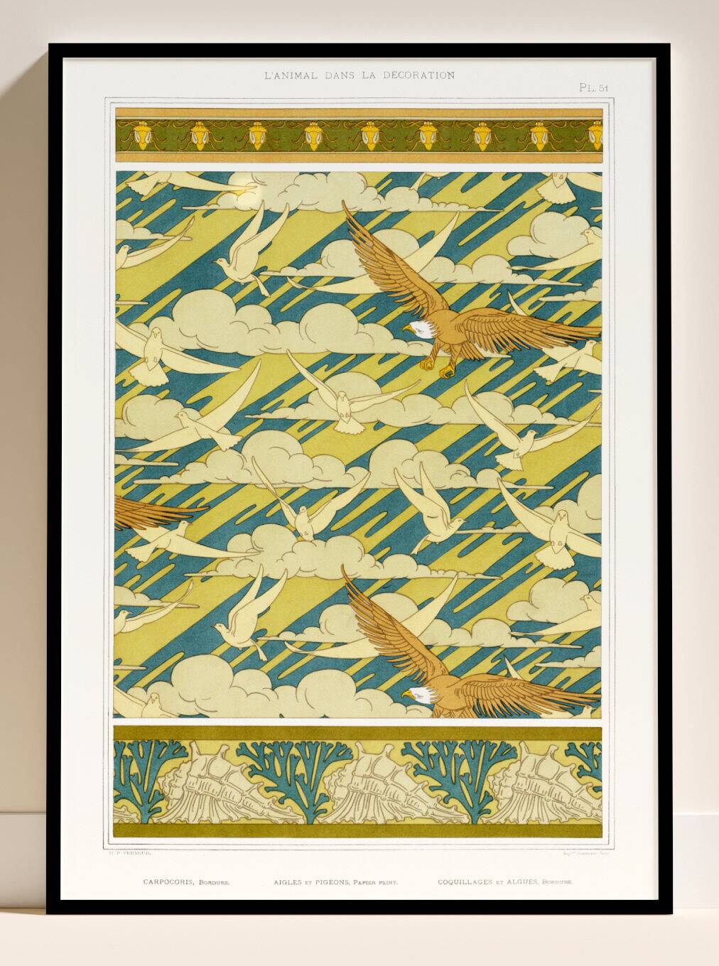 Poster “Eagles and Pigeons”, after an Art Nouveau lithograph from 1897