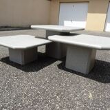 Set of 3 modular coffee tables 80s