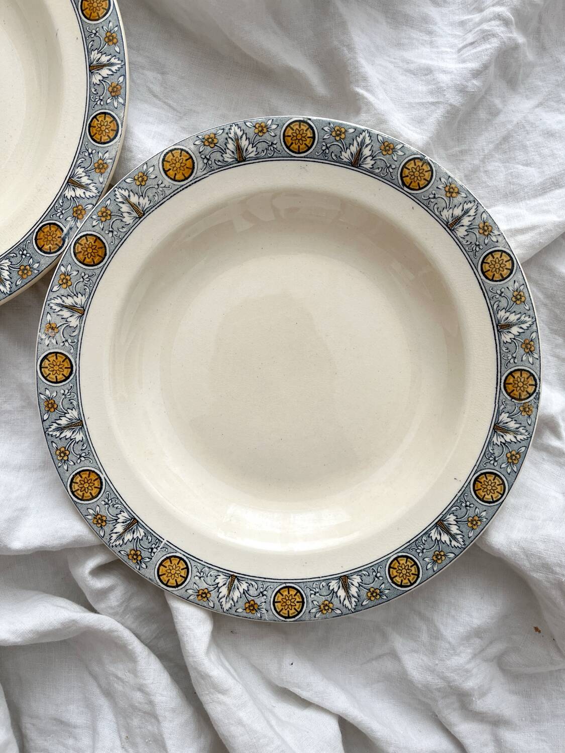 2 “Lamartine” ironstone soup plates from Salins