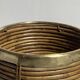 Pencil reed rattan and brass umbrella stand. or basket, Italy