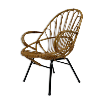 Rattan chair by Dirk van Sliedregt Rohe Noordwolde 1960 in the Netherlands