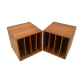 Vintage teak cubes for vinyl, Denmark C.1960