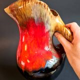 Pitcher in enamelled art ceramic from Vallauris, 1960s
