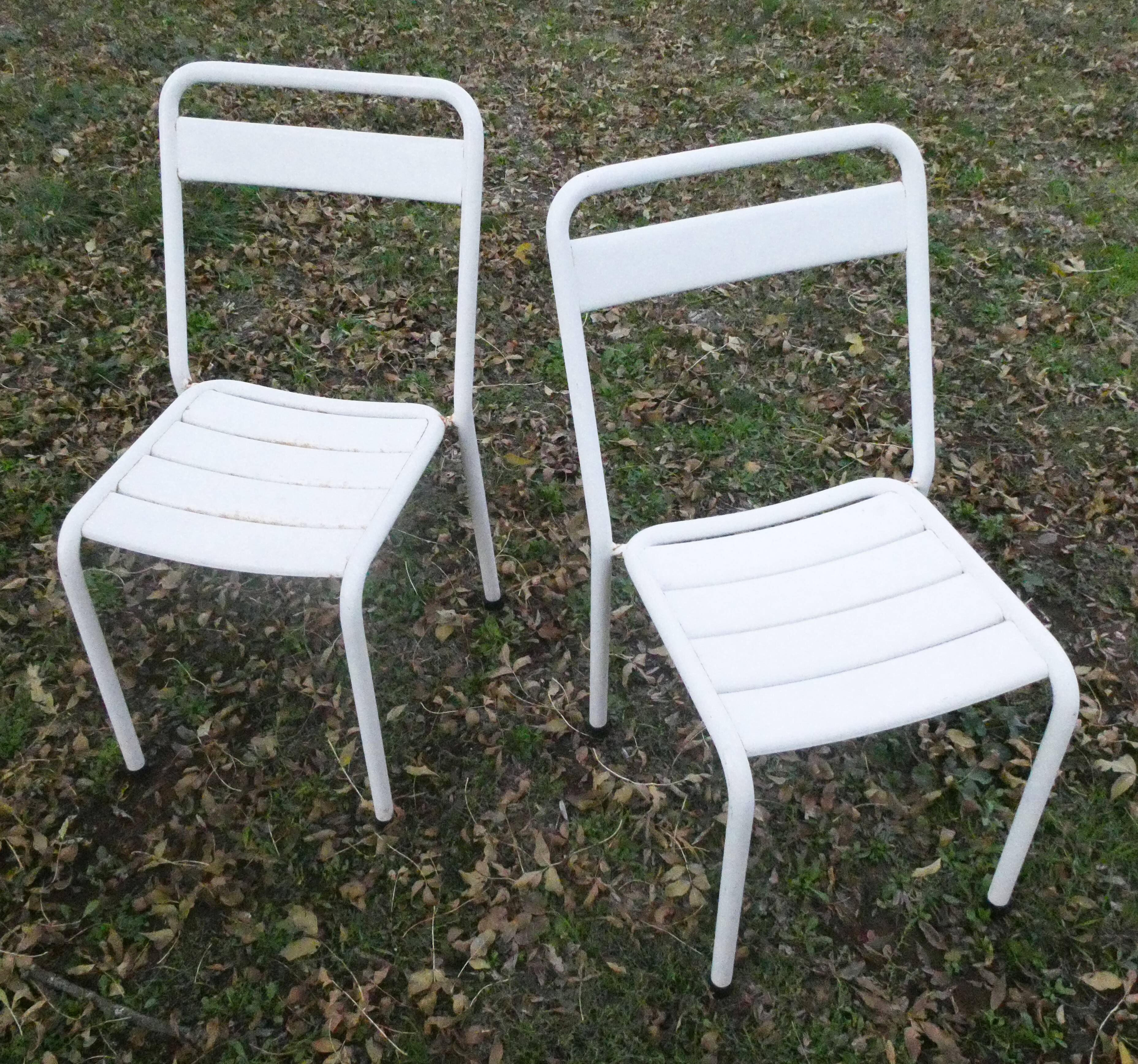 Duo of bistro style indus terrace chairs